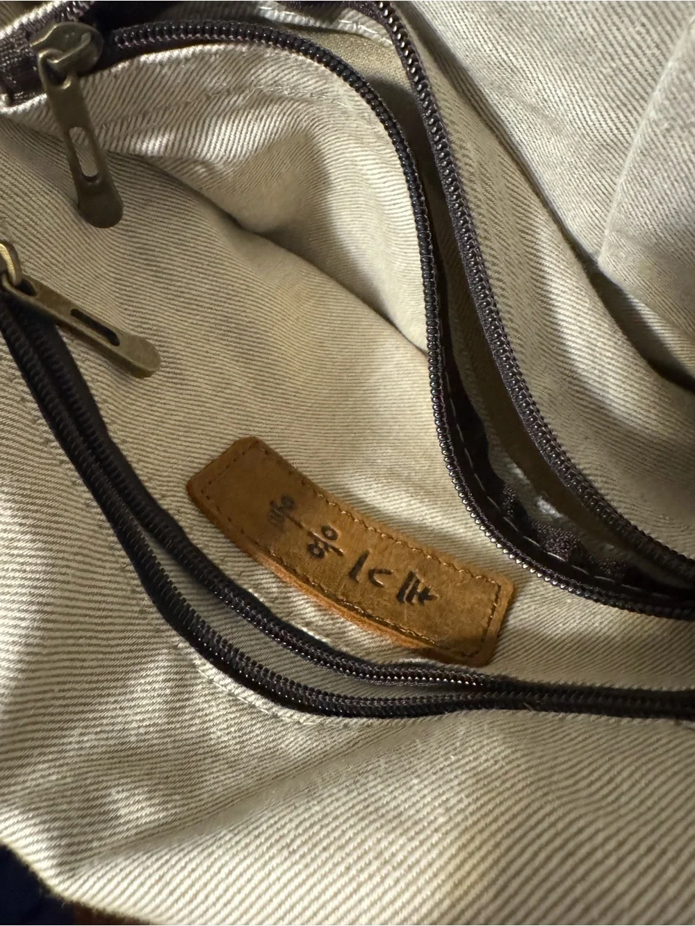 Canvas 3 in 1 Messenger Bag with Leather Trim - Navy Gray Heather Unisex